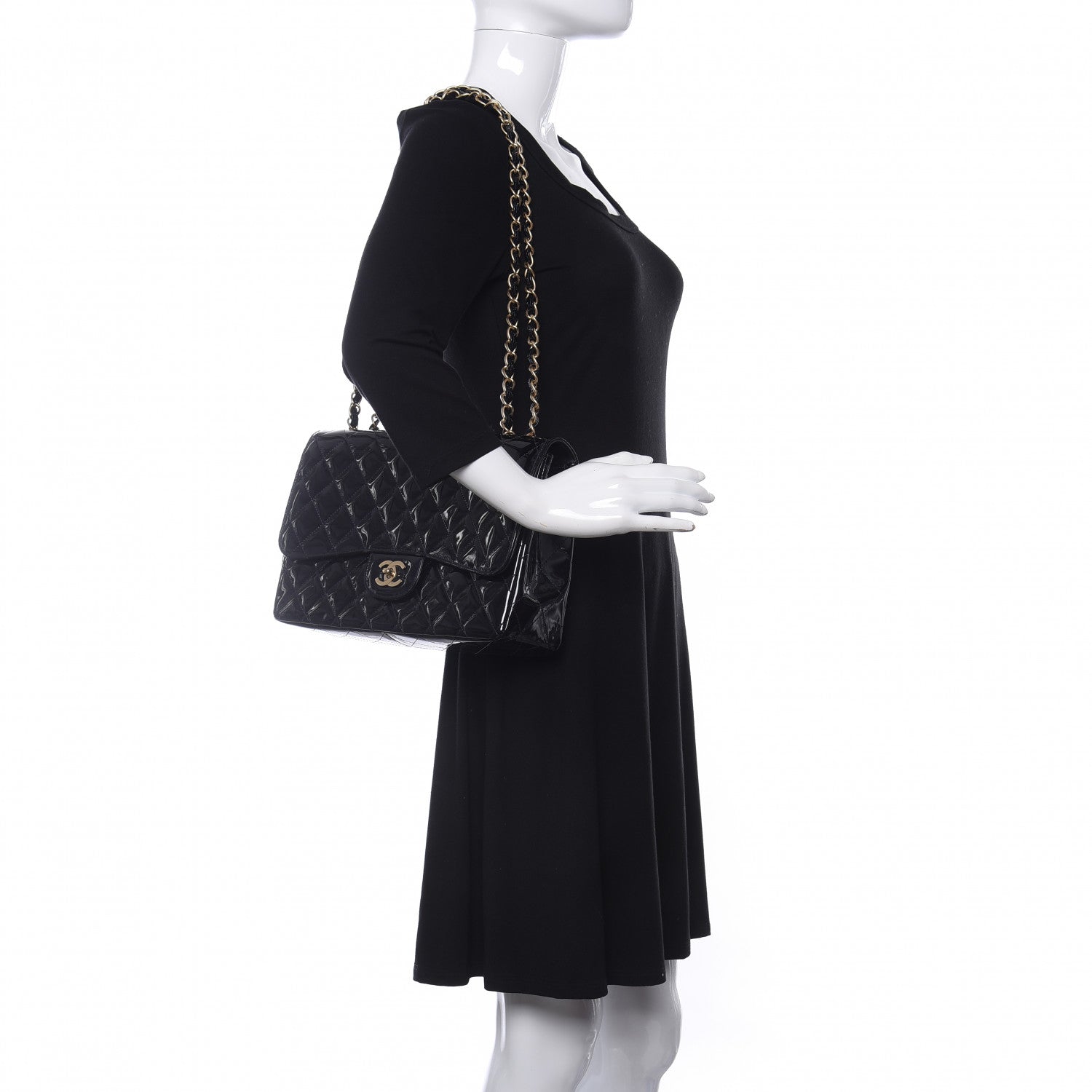 Chanel Patent Quilted Mobile Art Jumbo Single Flap Navy 2 of 11