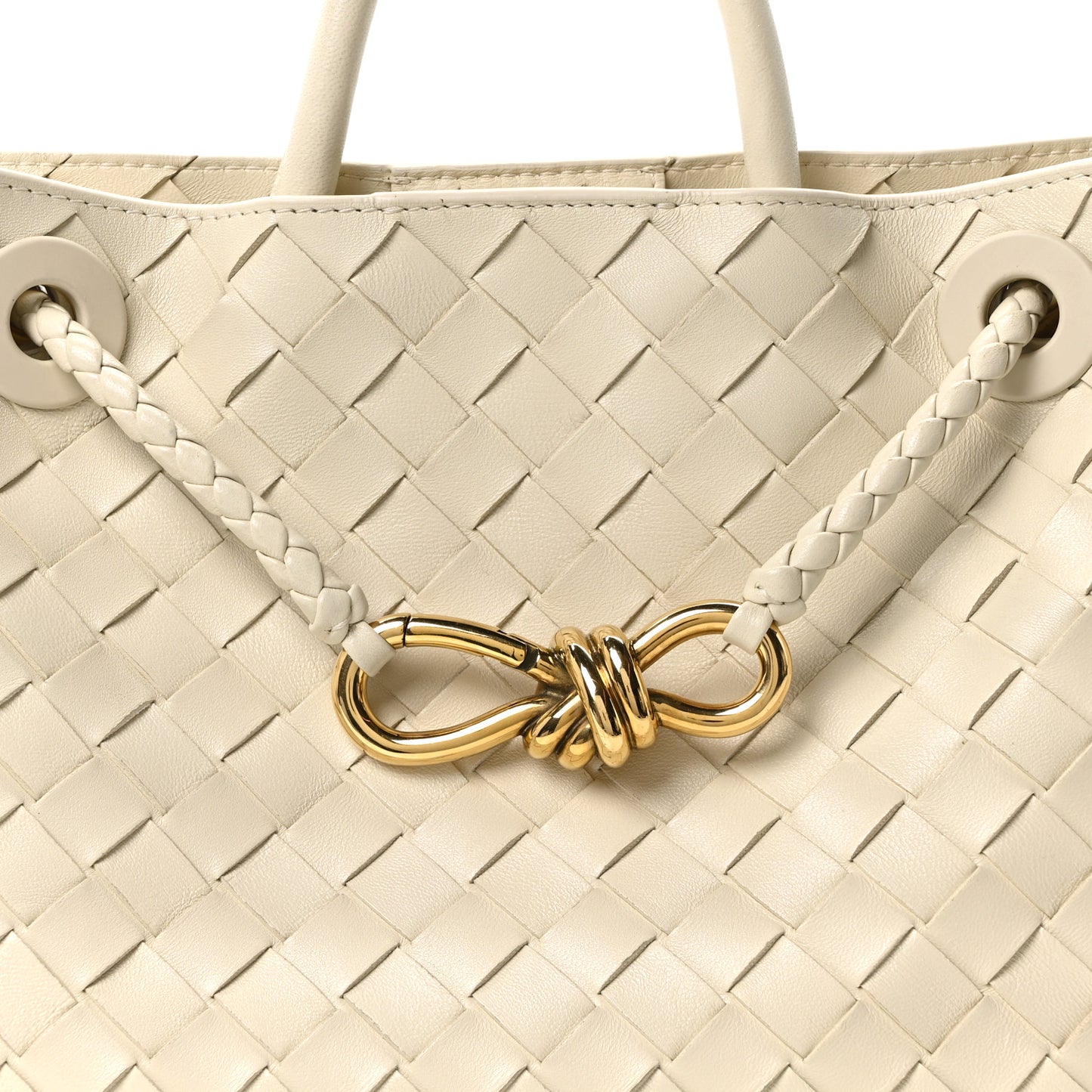 Nappa Intrecciato Small Andiamo Shoulder Bag Sea Salt