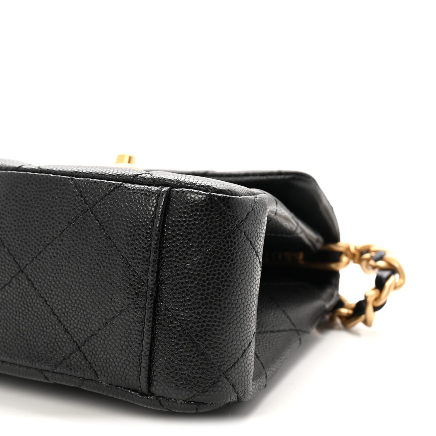 Caviar Quilted 31 Rue Cambon Mini Top Handle Flap Black