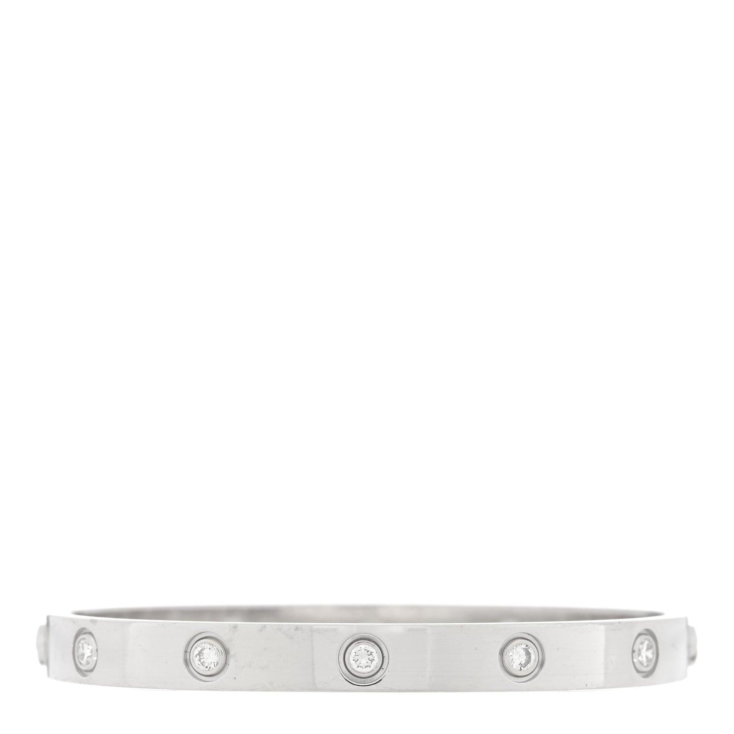 18K White Gold 10 Diamond LOVE Bracelet 17