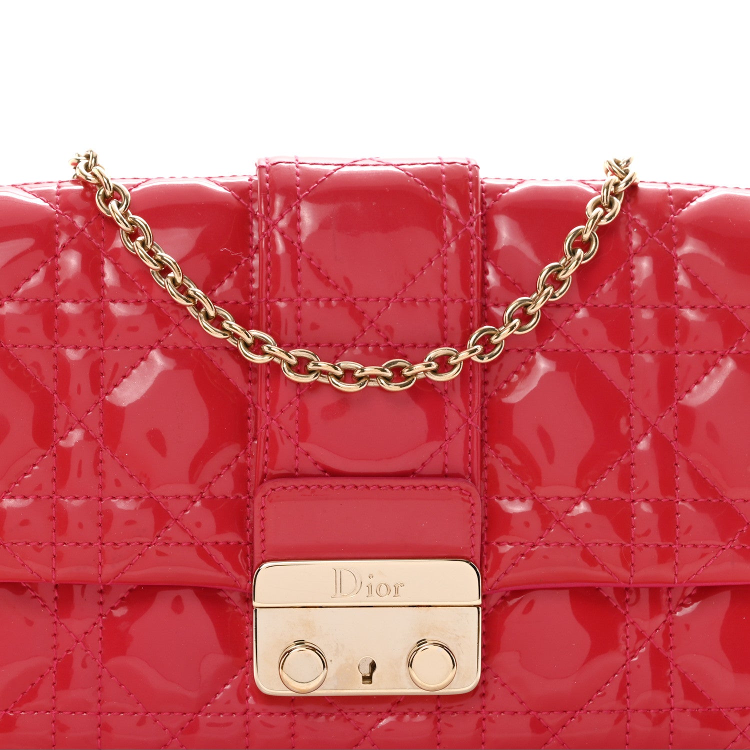 Christian Dior Patent Cannage Miss Dior Promenade Pouch Fuchsia 8 of 11