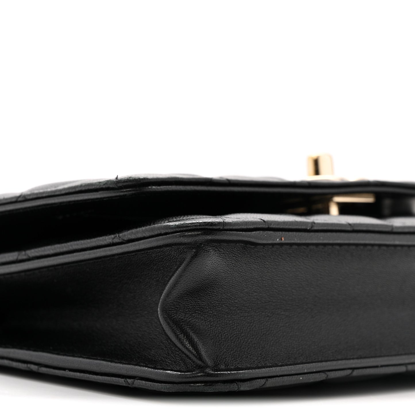 Lambskin Quilted Trendy CC Wallet On Chain WOC Black