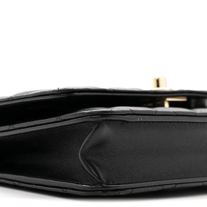 Chanel Lambskin Quilted Trendy CC Wallet On Chain WOC Black 10 of 13