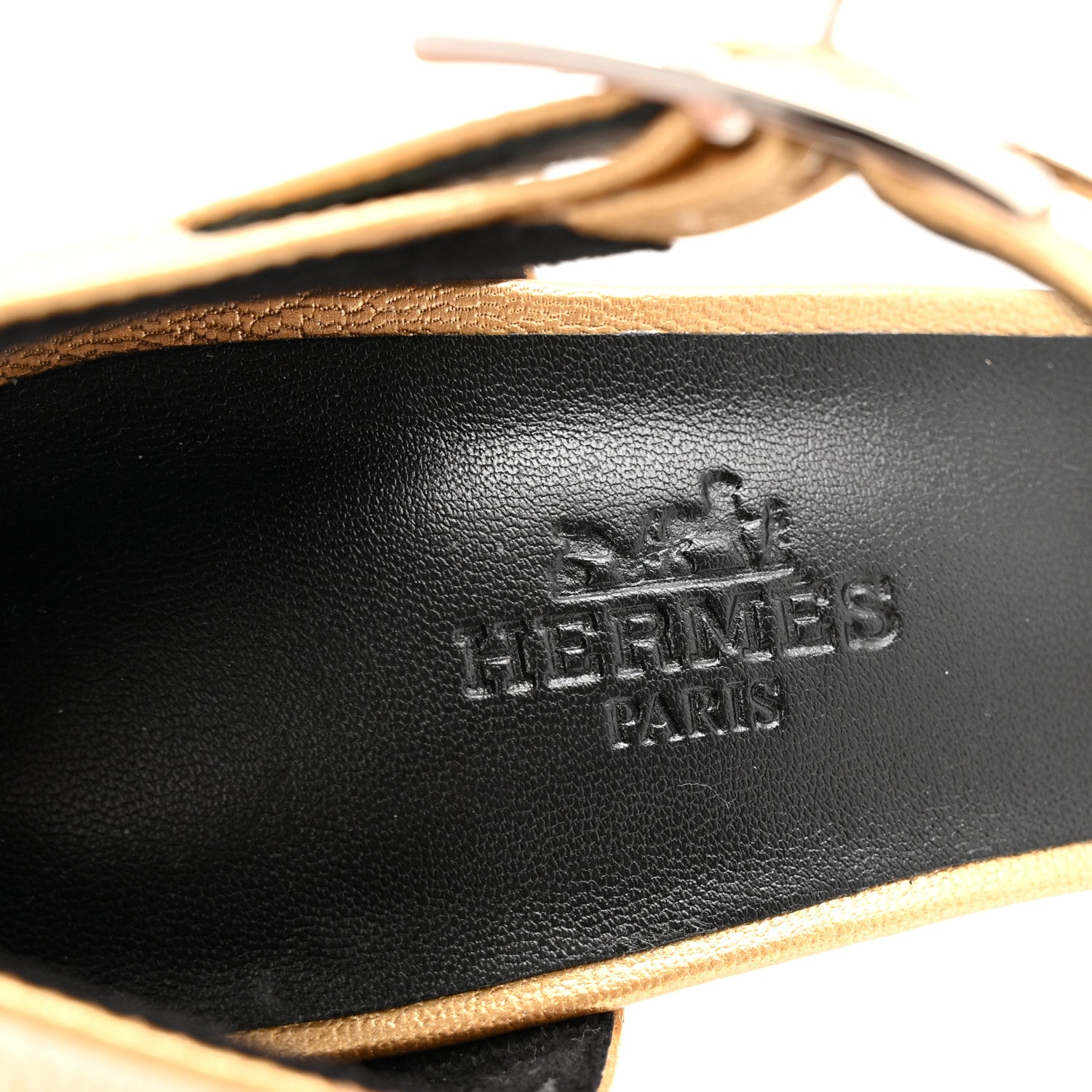 Hermes Chevre Judy 105 Sandals 37.5 Dore 7 of 10