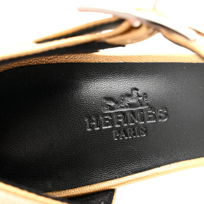 Hermes Chevre Judy 105 Sandals 37.5 Dore 7 of 10