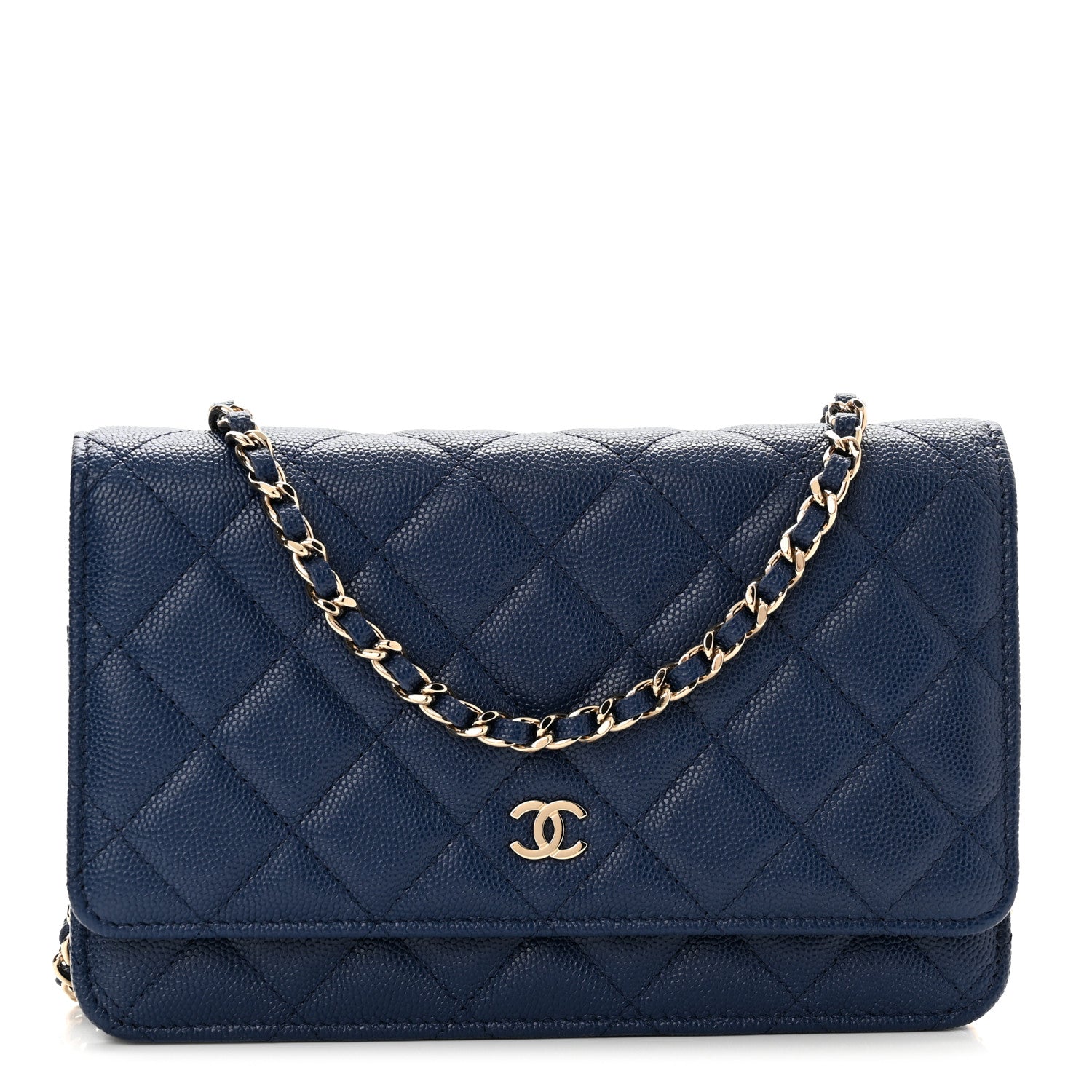 Chanel Caviar Quilted Wallet On Chain WOC Navy Blue 1 of 12