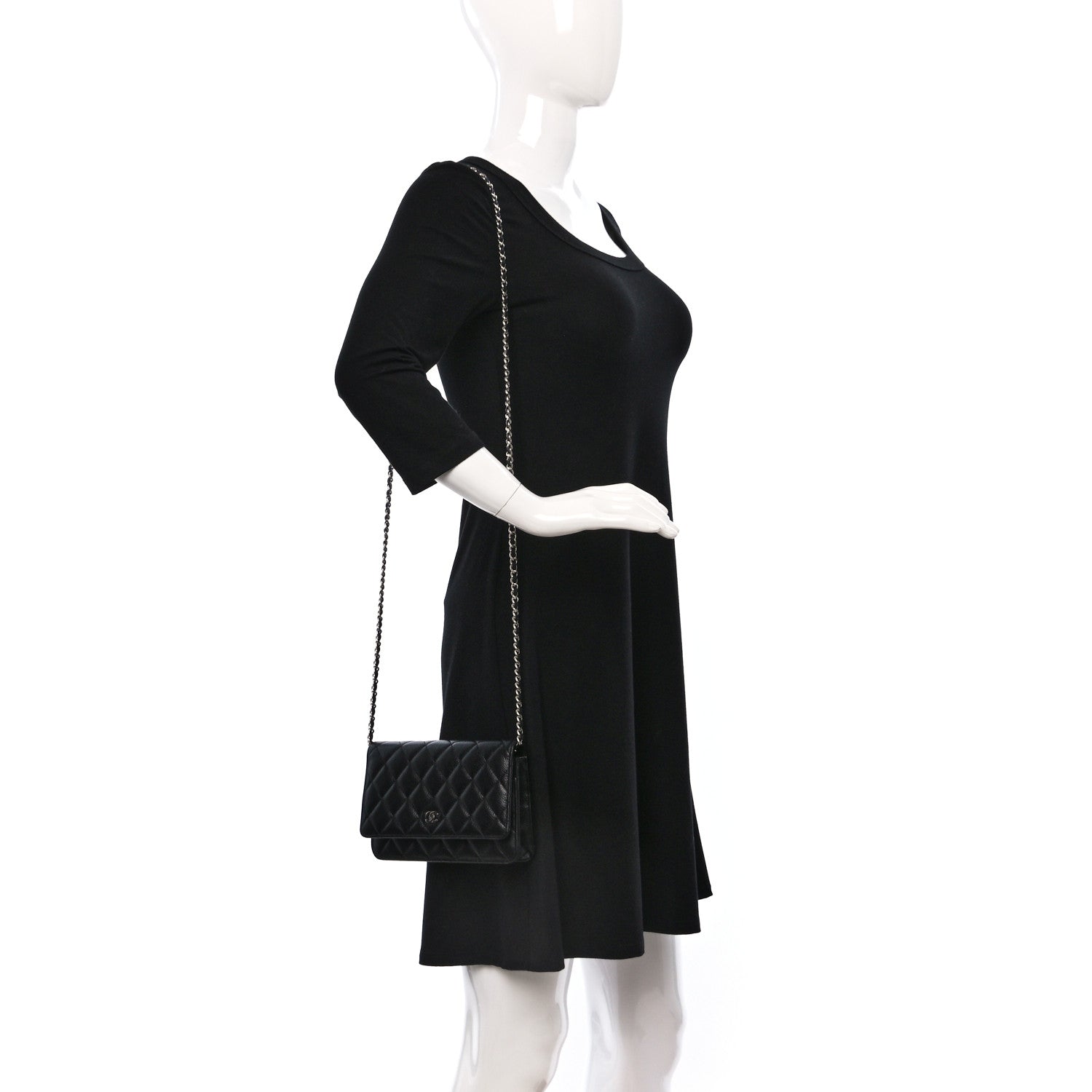 Chanel Caviar Quilted Wallet on Chain WOC Black 2 of 9
