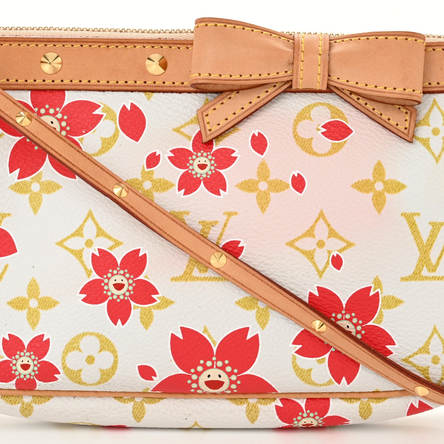 Monogram Cherry Blossom Pochette Accessories Red