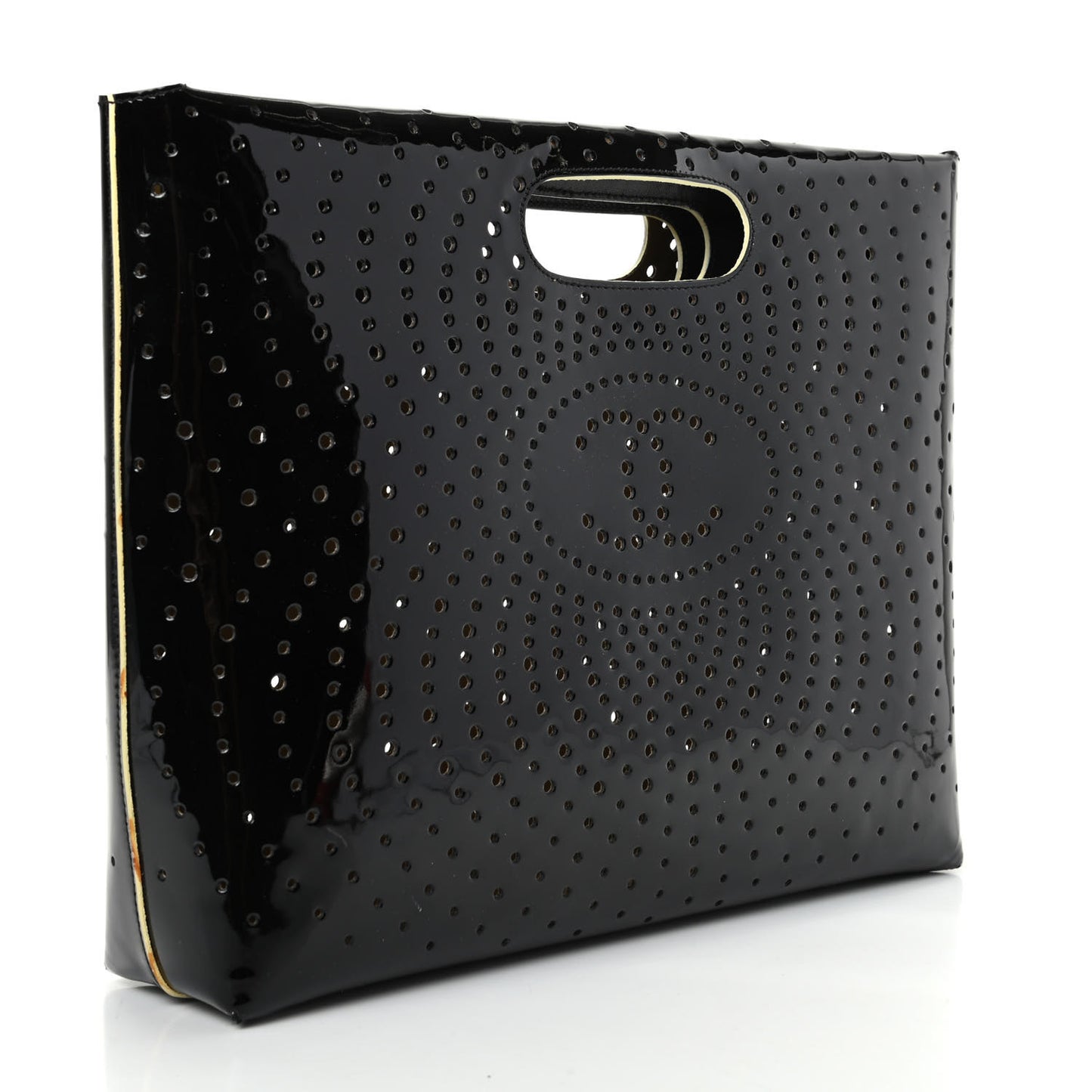 Patent Perforated CC Handle Bag Black