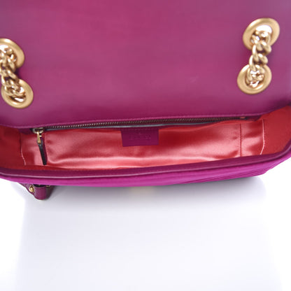 Gucci Velvet Matelasse Small GG Marmont Shoulder Bag Fuchsia Violet Cyclamen 5 of 7