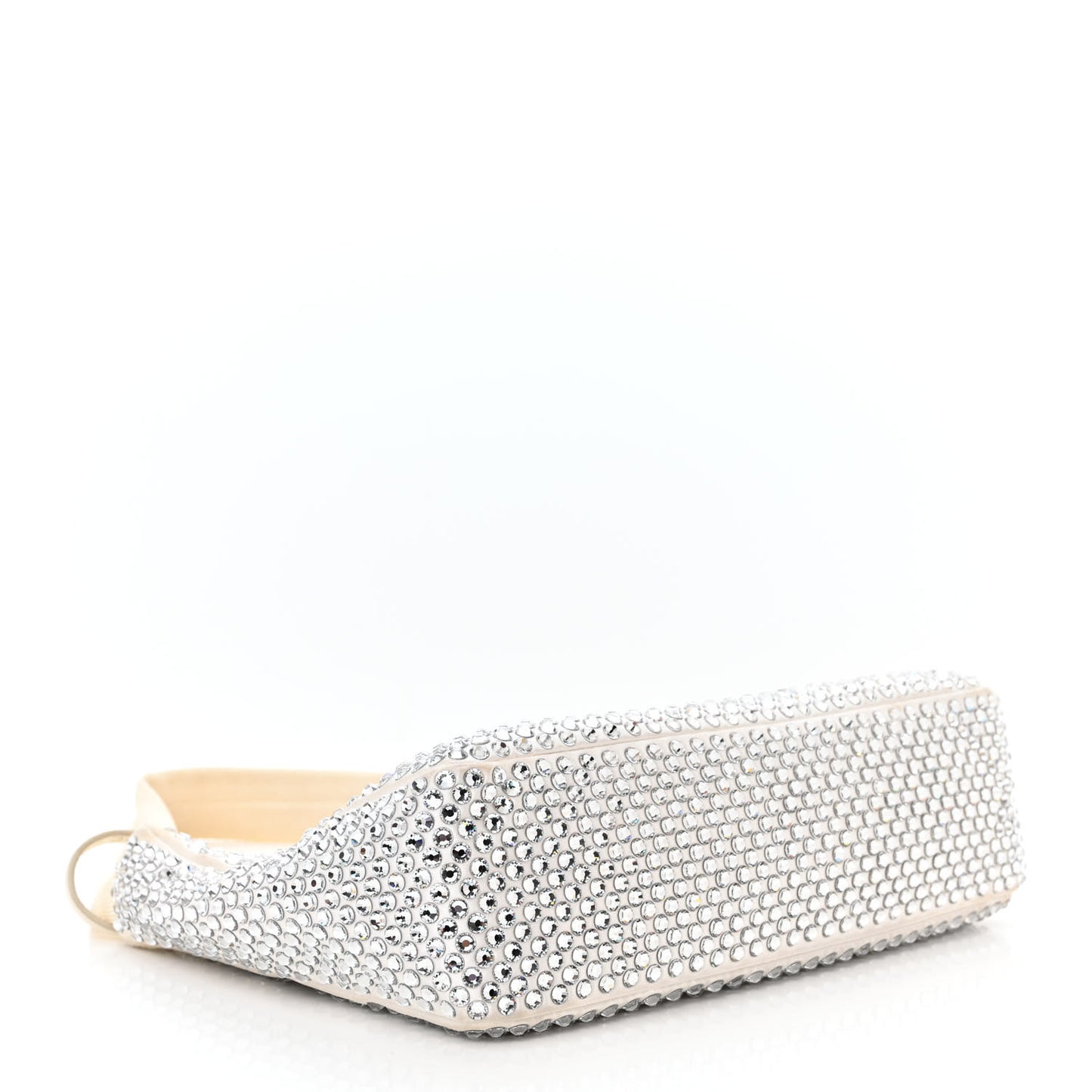 Satin Crystal Mini Re-Edition 2000 Bag White