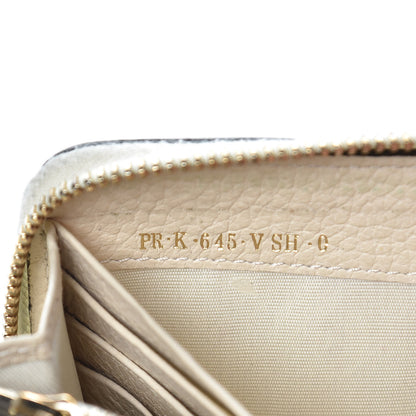 Valentino Garavani Pebbled Calfskin Rockstud Zip Around Wallet Ivory 7 of 13