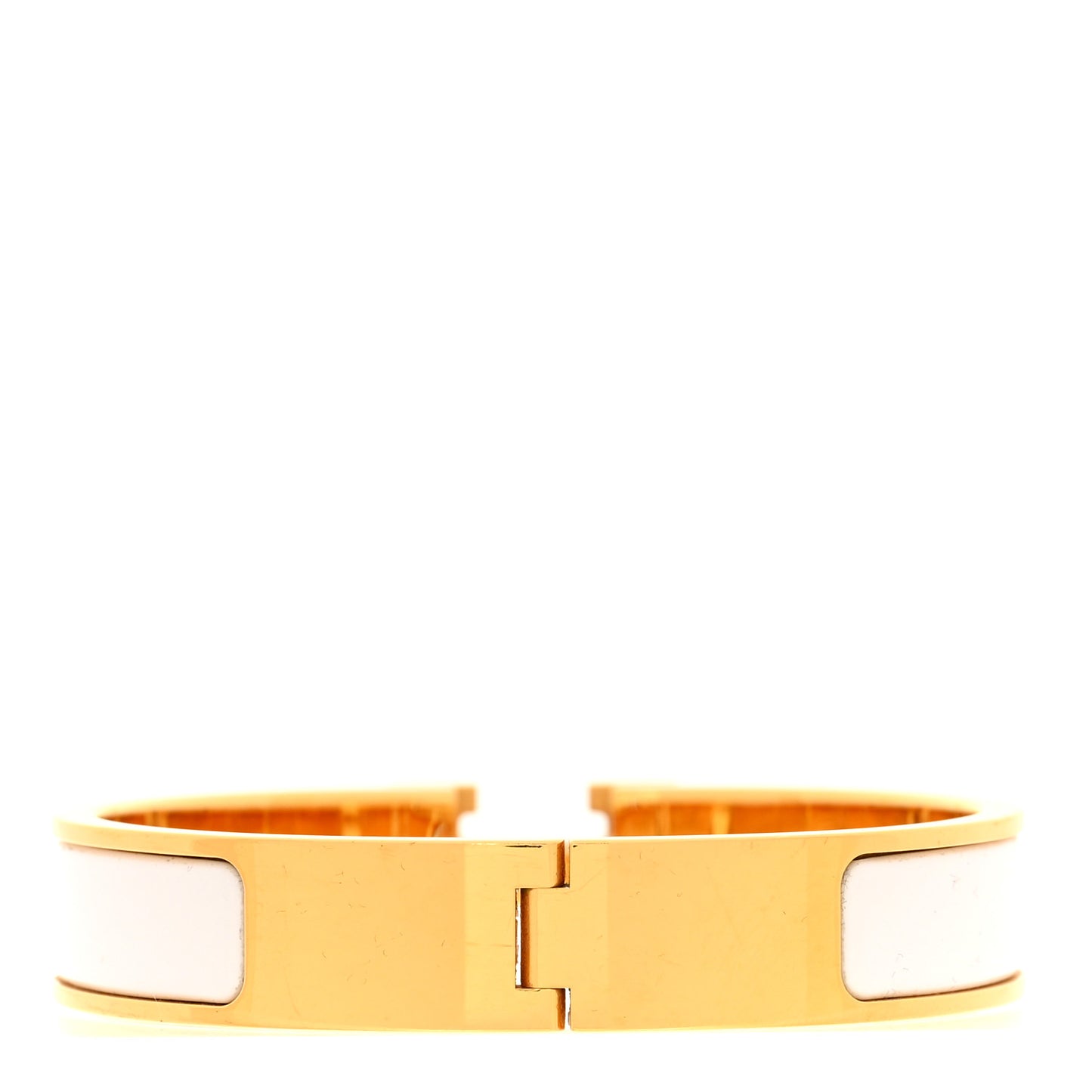 Enamel Narrow Clic Clac H Bracelet PM White