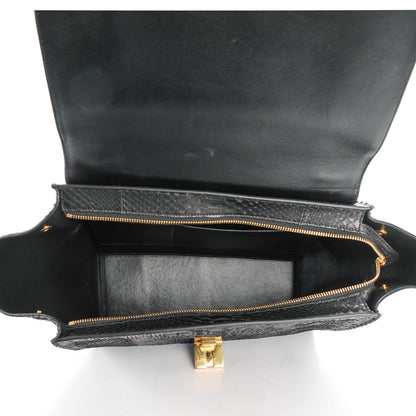 Celine Python Medium Trapeze Black 5 of 8