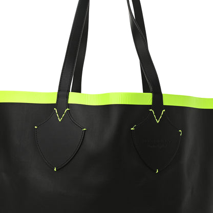 Burberry Canvas Mega Check The Giant Reversible Tote Black Neon Yellow 13 of 17