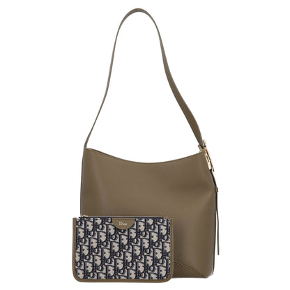 Christian Dior Grained Calfskin Medium Medaillon Bucket Bag Khaki 2 of 8