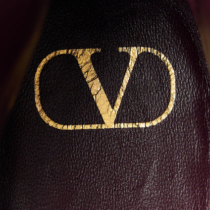 Valentino Garavani Calfskin Rockstud VLOGO Uniqueform Chelsea 55/85mm Flatform Ankle Boots 37 Rubin Black 10 of 10