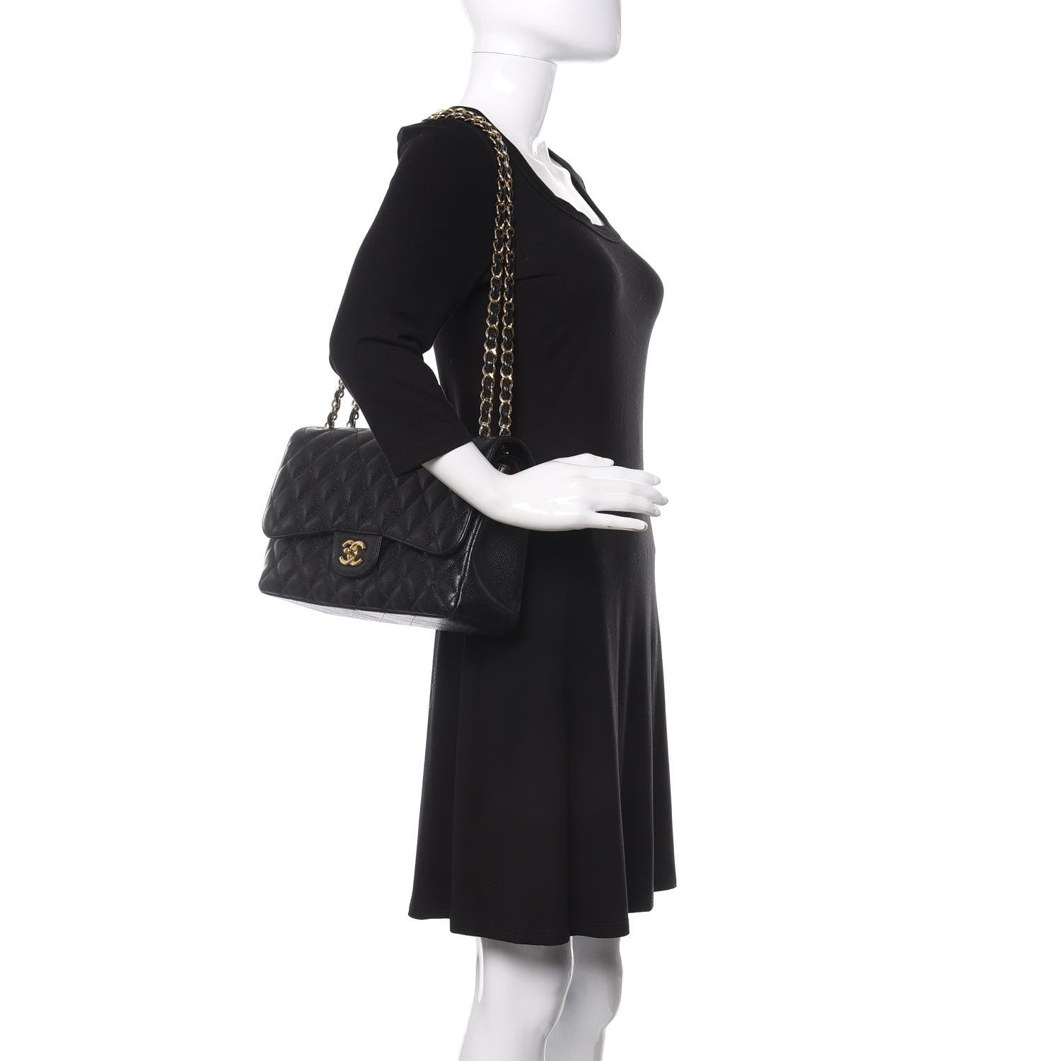 Chanel Caviar Quilted Jumbo Double Flap Black 2 of 11