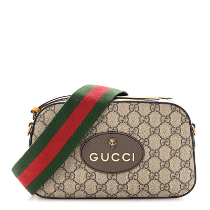 Gucci GG Supreme Monogram Web Neo Vintage Shoulder Bag Beige New Acero Crop 1 of 11
