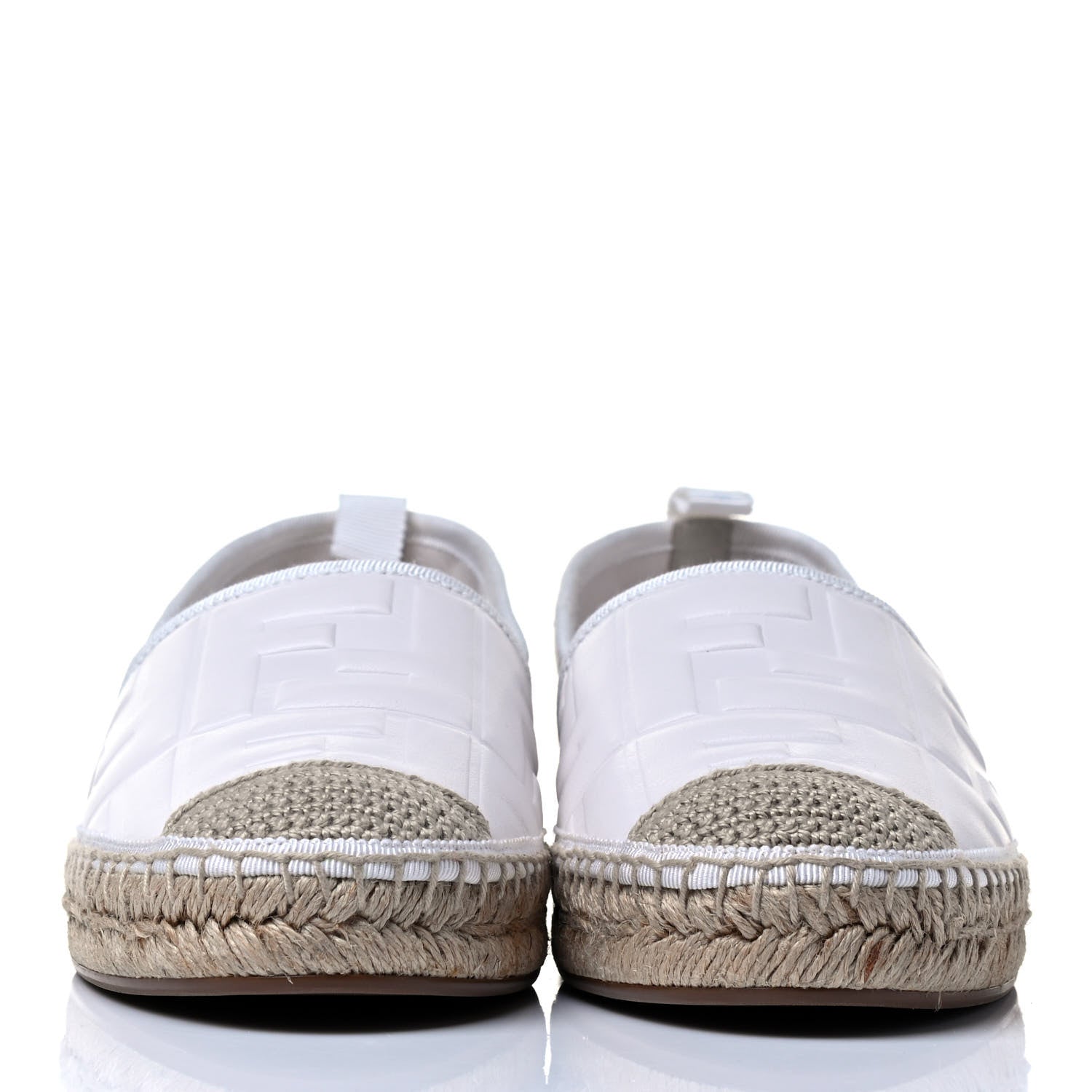 Fendi Nappa FF Embossed Espadrilles 38 Snow 3 of 8
