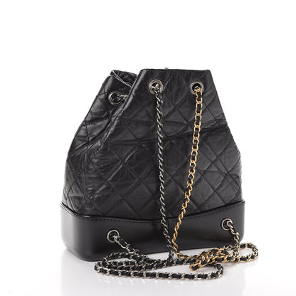Chanel Aged Calfskin Quilted Gabrielle Backpack Black 3 of 11