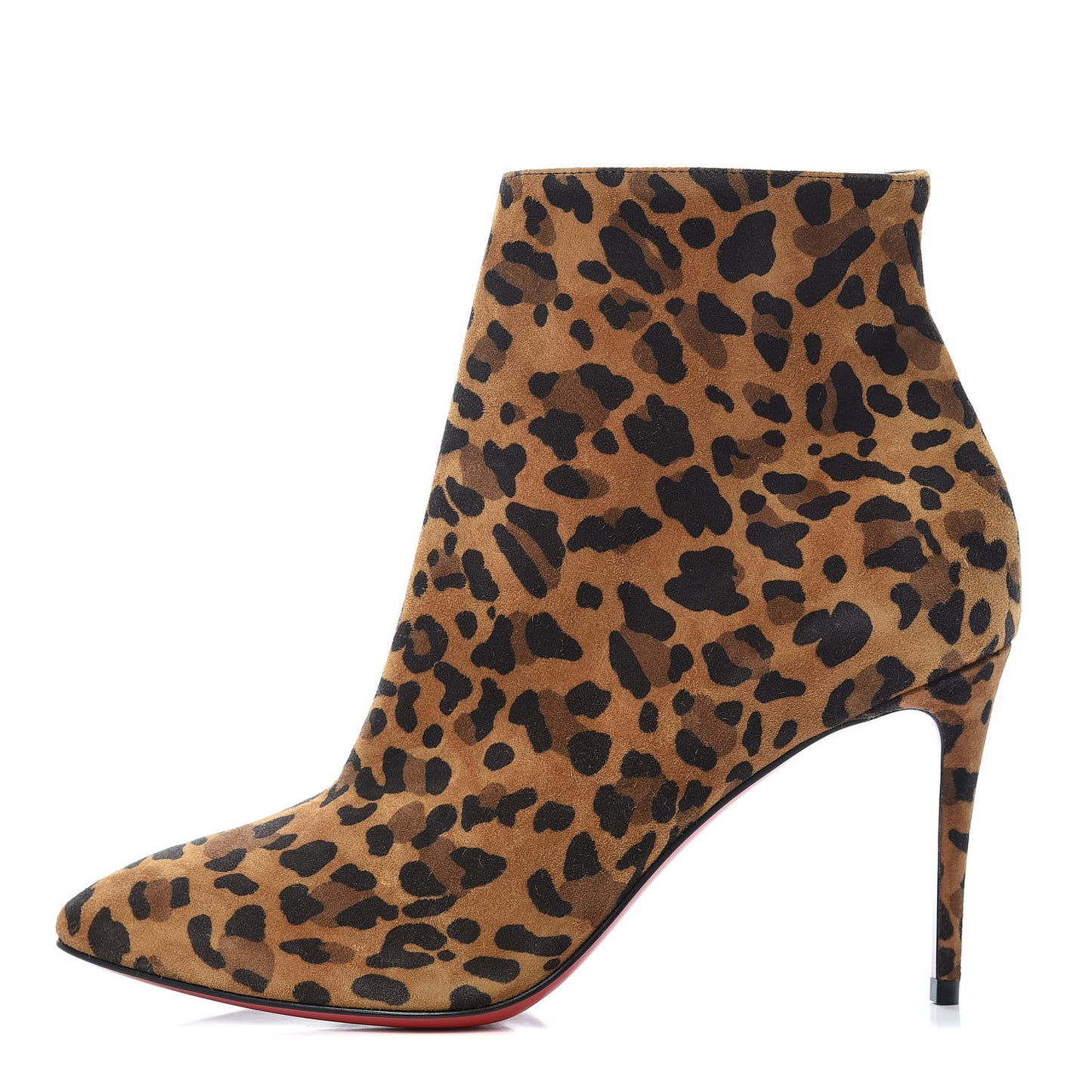 Veau Velours Leopard Print Eloise Booty 85 Ankle Boots 37.5 Caramel