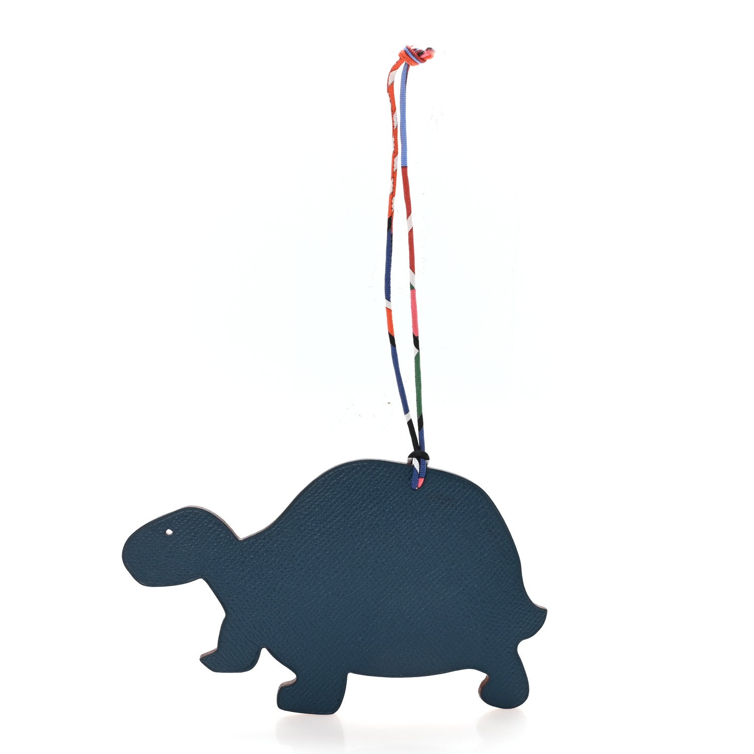 Hermes Togo Epsom Petit H Turtle Bag Charm GM Rouge Casaque