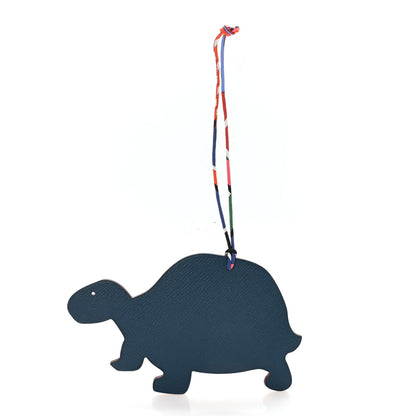 Hermes Togo Epsom Petit H Turtle Bag Charm GM Rouge Casaque Malachite 1 of 4