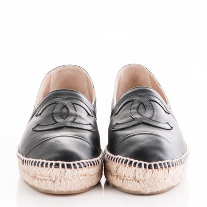 Chanel Lambskin CC Espadrilles 37 Black 2 of 10