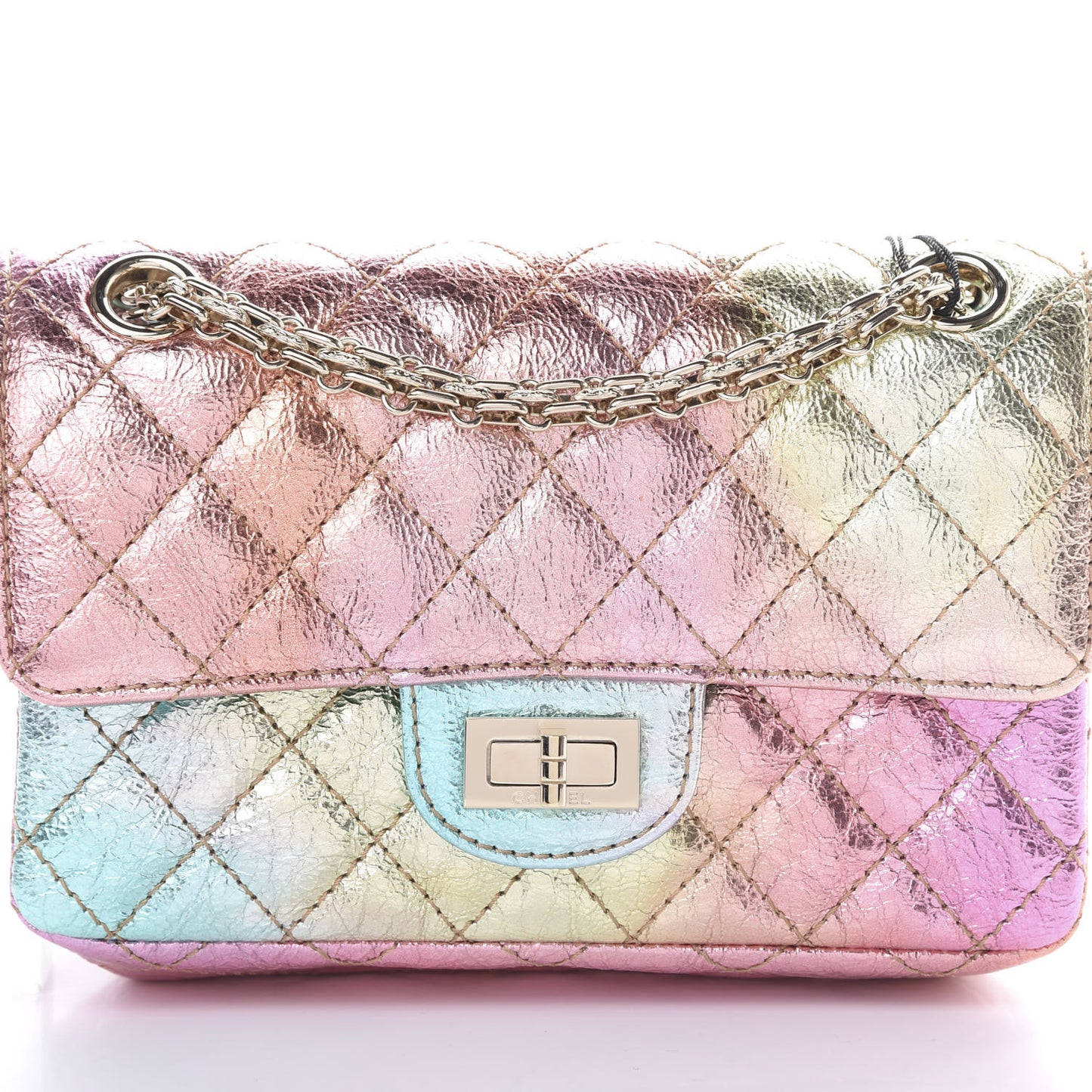 Metallic Goatskin Quilted Mini 2.55 Reissue Flap Multicolor