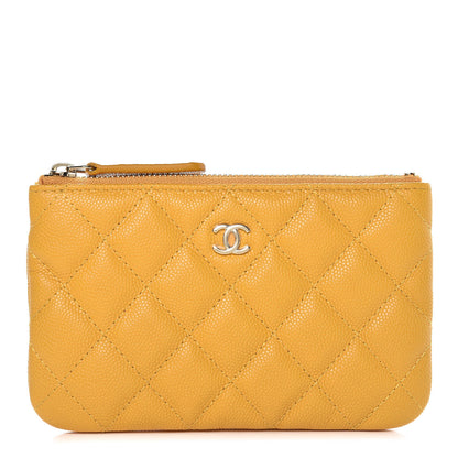 Chanel Caviar Quilted Small Cosmetic Case Yellow 1 of 8
