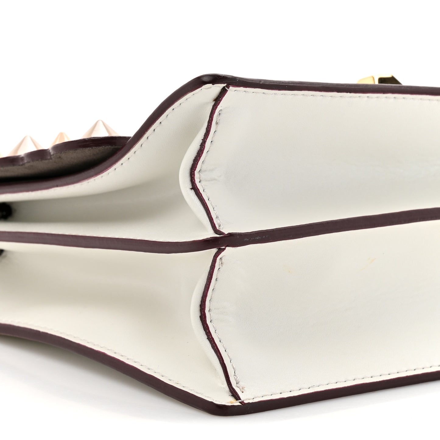Vitello Liberty Scalloped Multi Studded Small Kan I Shoulder Bag White Ice Multicolor