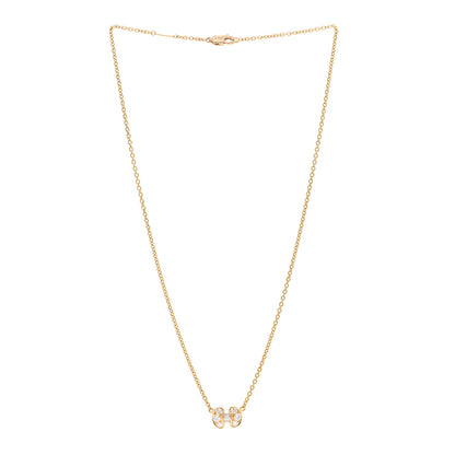 Van Cleef & Arpels 18K Yellow Gold Diamond Baguette Bow Necklace 3 of 4