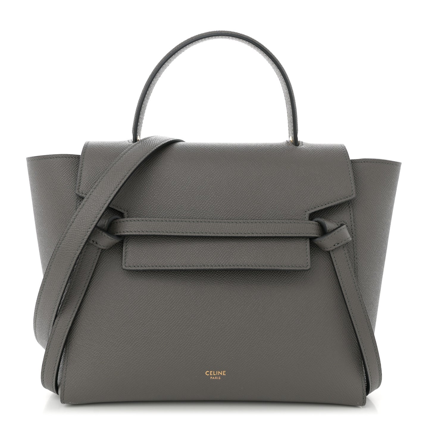 Grained Calfskin Micro Belt Bag Grey