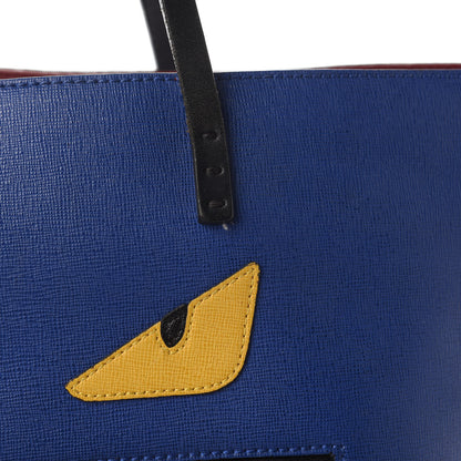 Fendi Vitello Elite Cuoio Monster Buggies Medium Roll Tote Blue Neon Black Multicolor Rosso Scuro 10 of 15