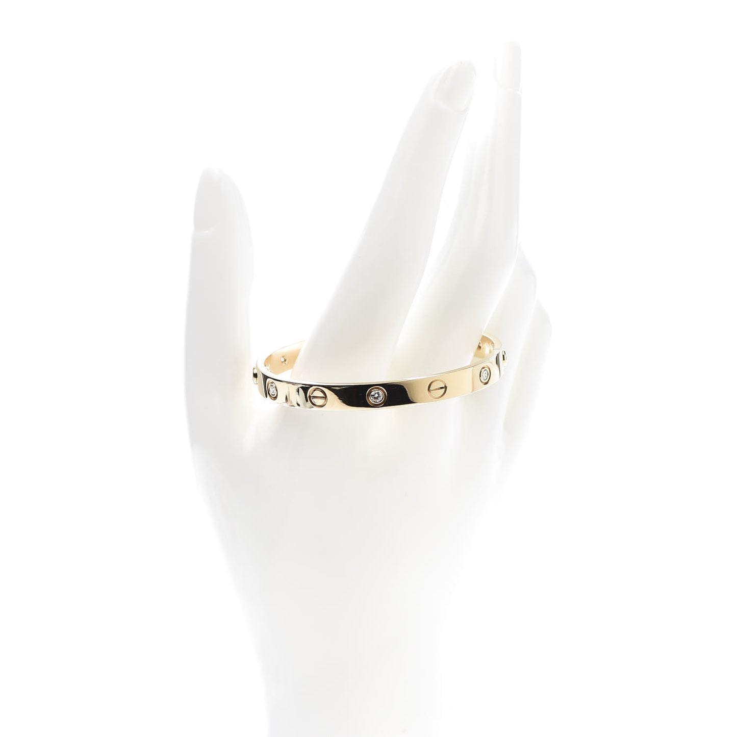 18K Yellow Gold 6 Diamond LOVE Bracelet 16