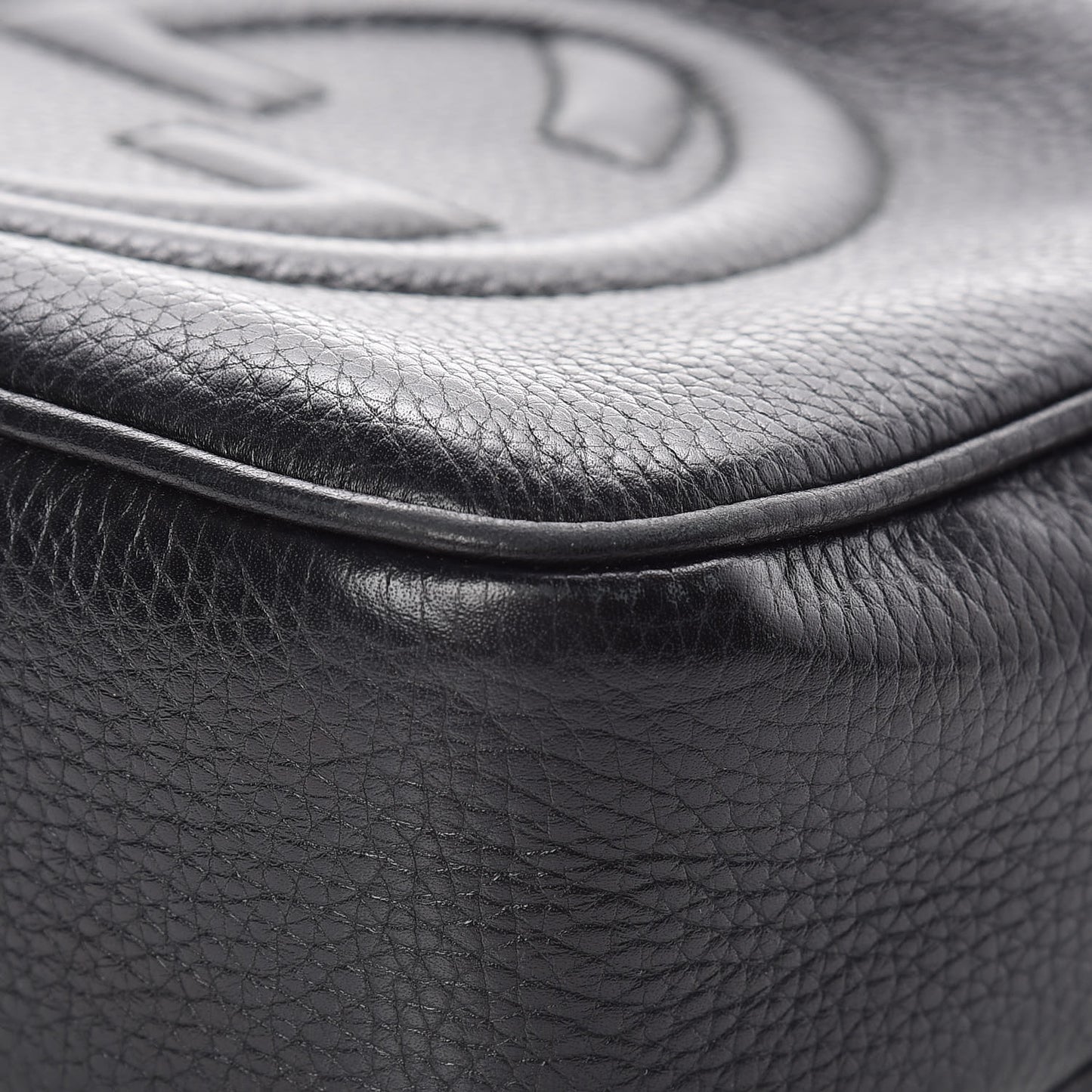 Pebbled Calfskin Small Soho Disco Bag Black