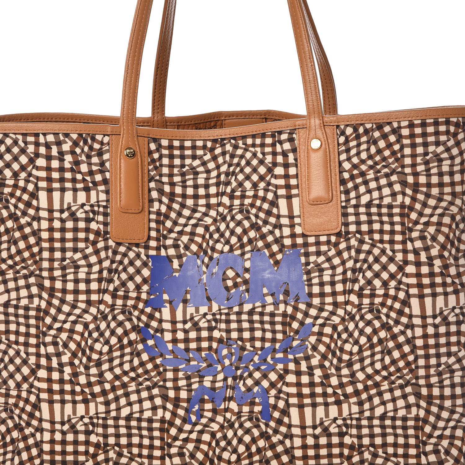 MCM Visetos Large Liz Reversible Shopper Tote Cognac 10 of 16