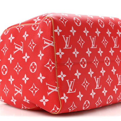 Louis Vuitton Calfskin Monogram Speedy P9 Bandouliere 40 Red 9 of 10