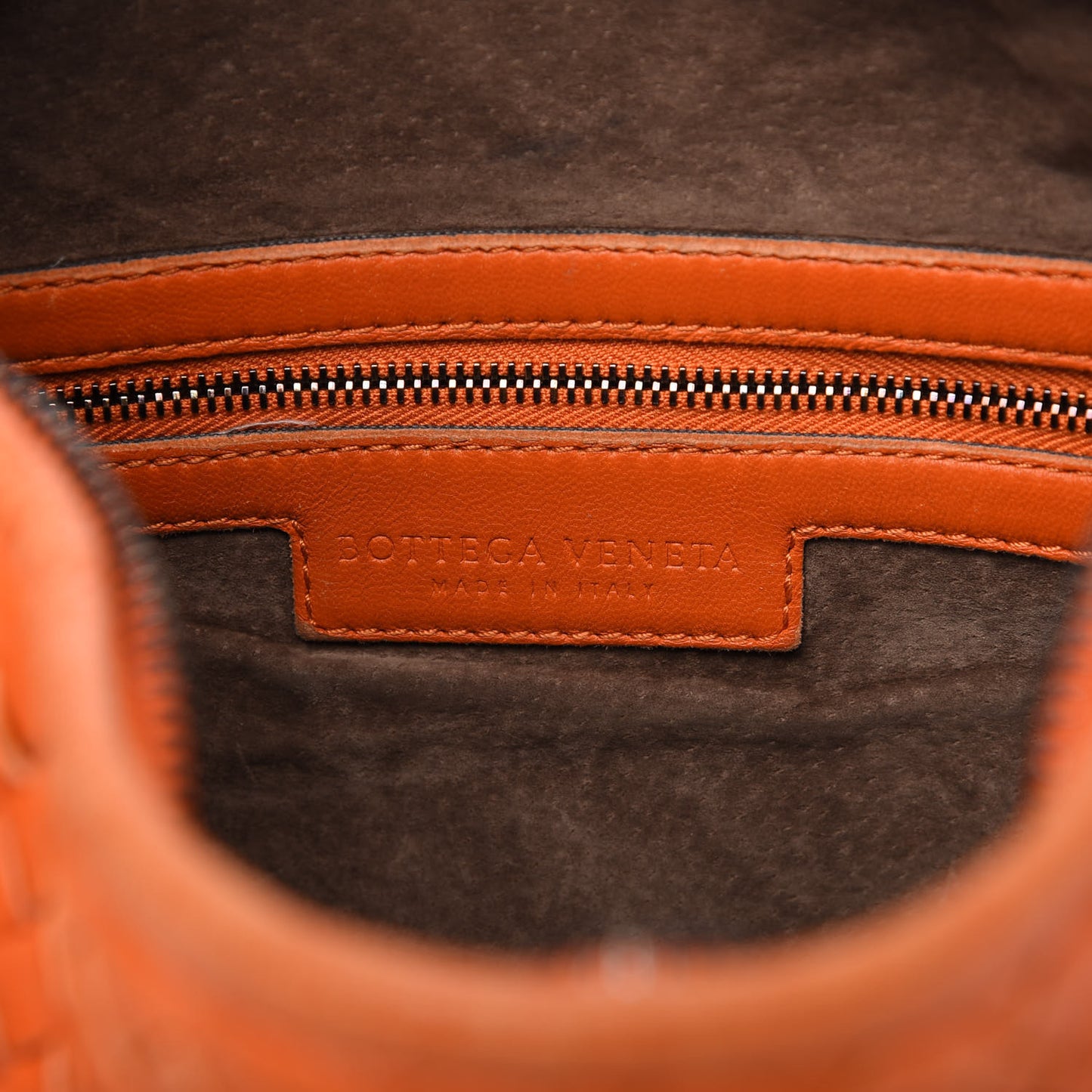 Nappa Intrecciato Medium Veneta Hobo Orange