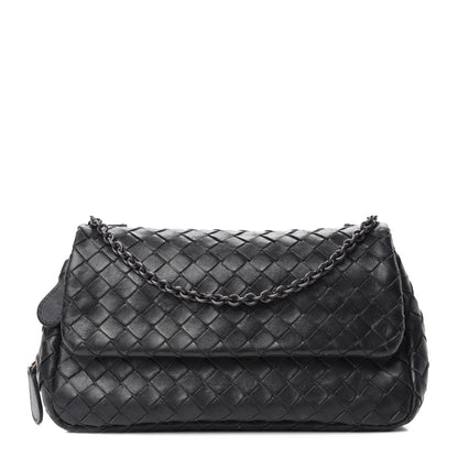 Bottega Veneta Nappa Intrecciato Mini Chain Messenger Black 1 of 13