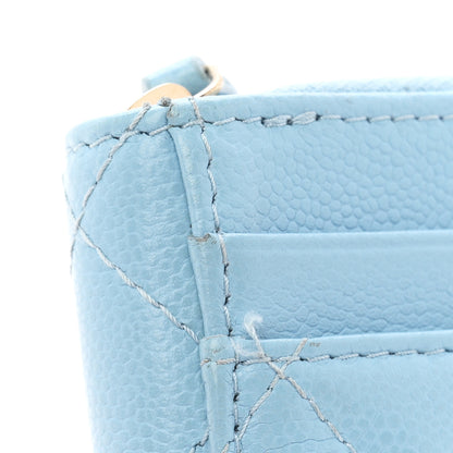Chanel Caviar Quilted Zip Card Holder Light Blue 8 of 8