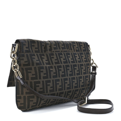 Fendi Zucca Patent Large Mia Shoulder Flap Tobacco 3 of 11