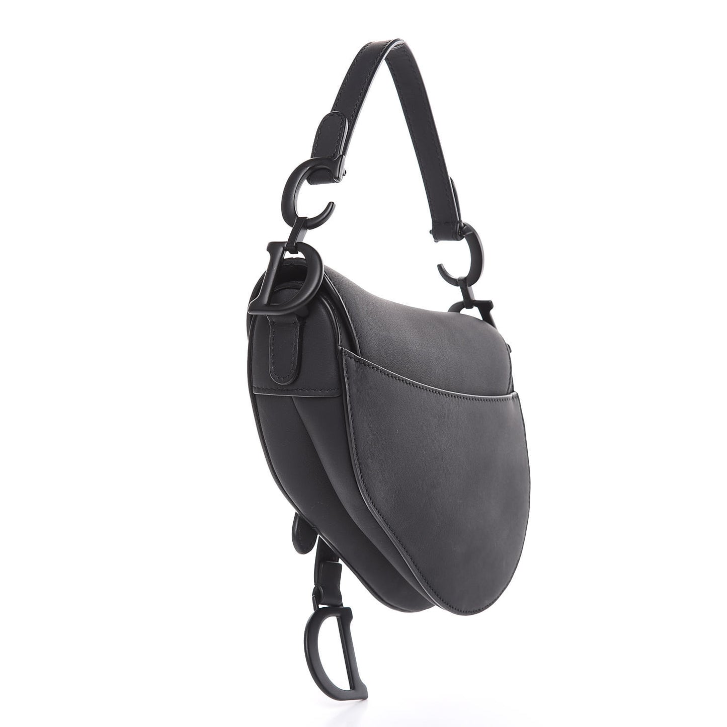 Ultra Matte Calfskin Mini Saddle Bag Black