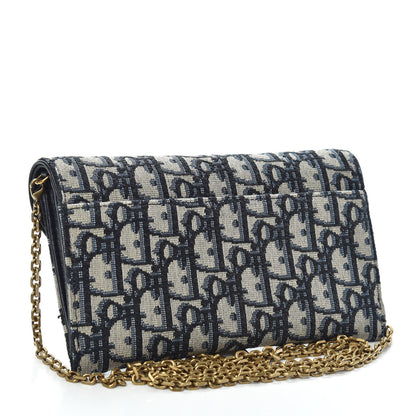 Christian Dior Oblique Saddle Chain Long Wallet Blue 3 of 7