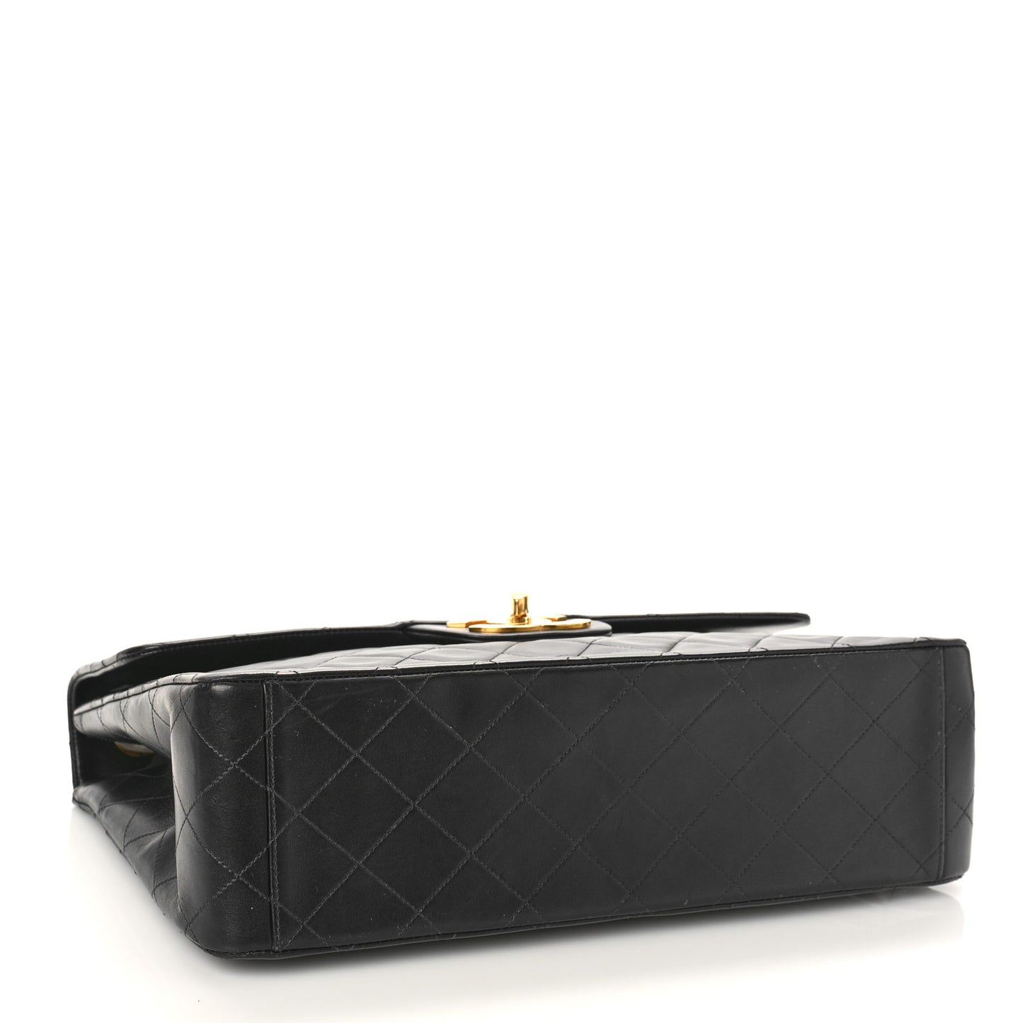 Lambskin Quilted XL Jumbo Single Flap Black