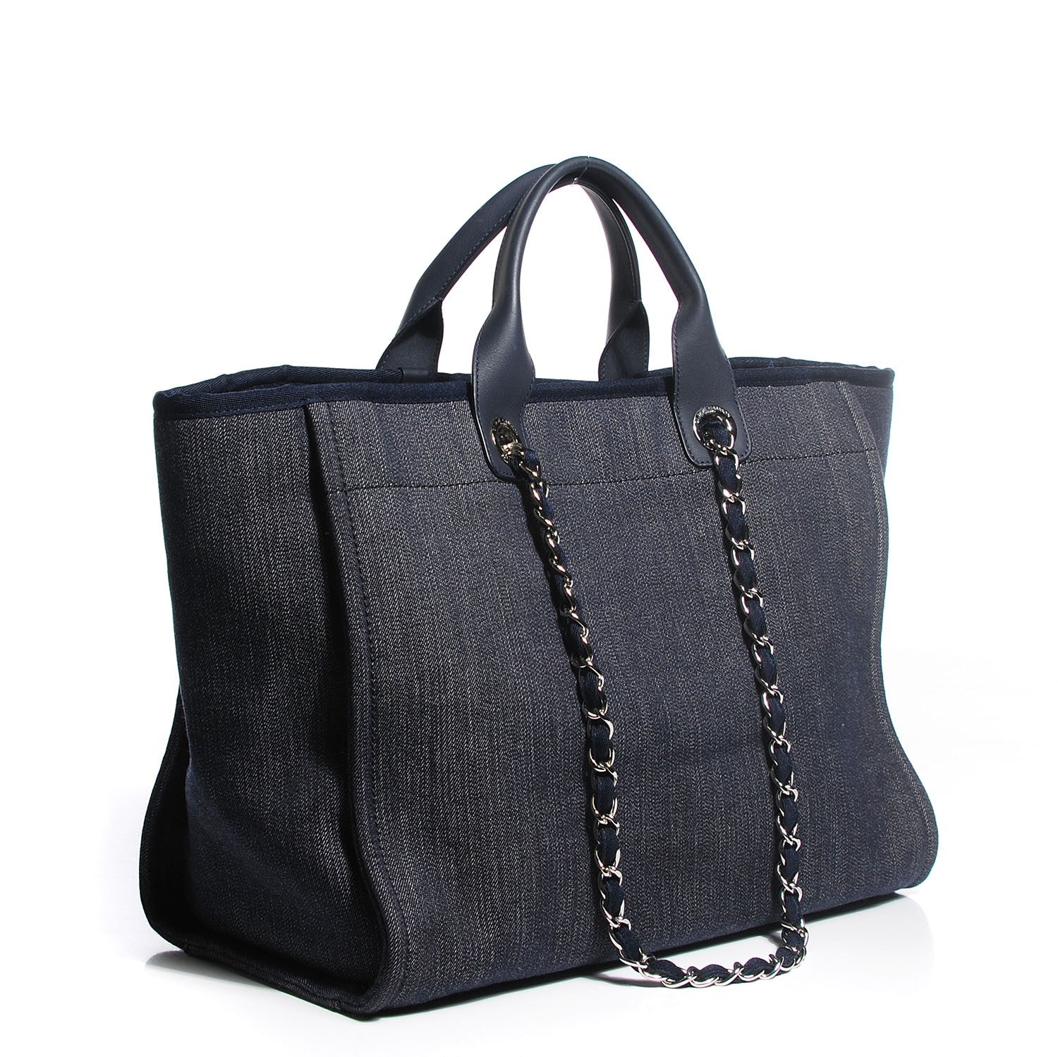 Chanel Canvas Large Deauville Tote Dark Blue 3 of 8