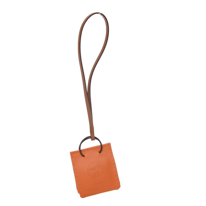 Hermes Milo Lambskin Swift Shopping Bag Charm Feu Gold 1 of 3