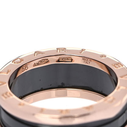 Bulgari 18K Rose Gold Black Ceramic B.Zero1 Two-Band Ring 56 7.5 4 of 6