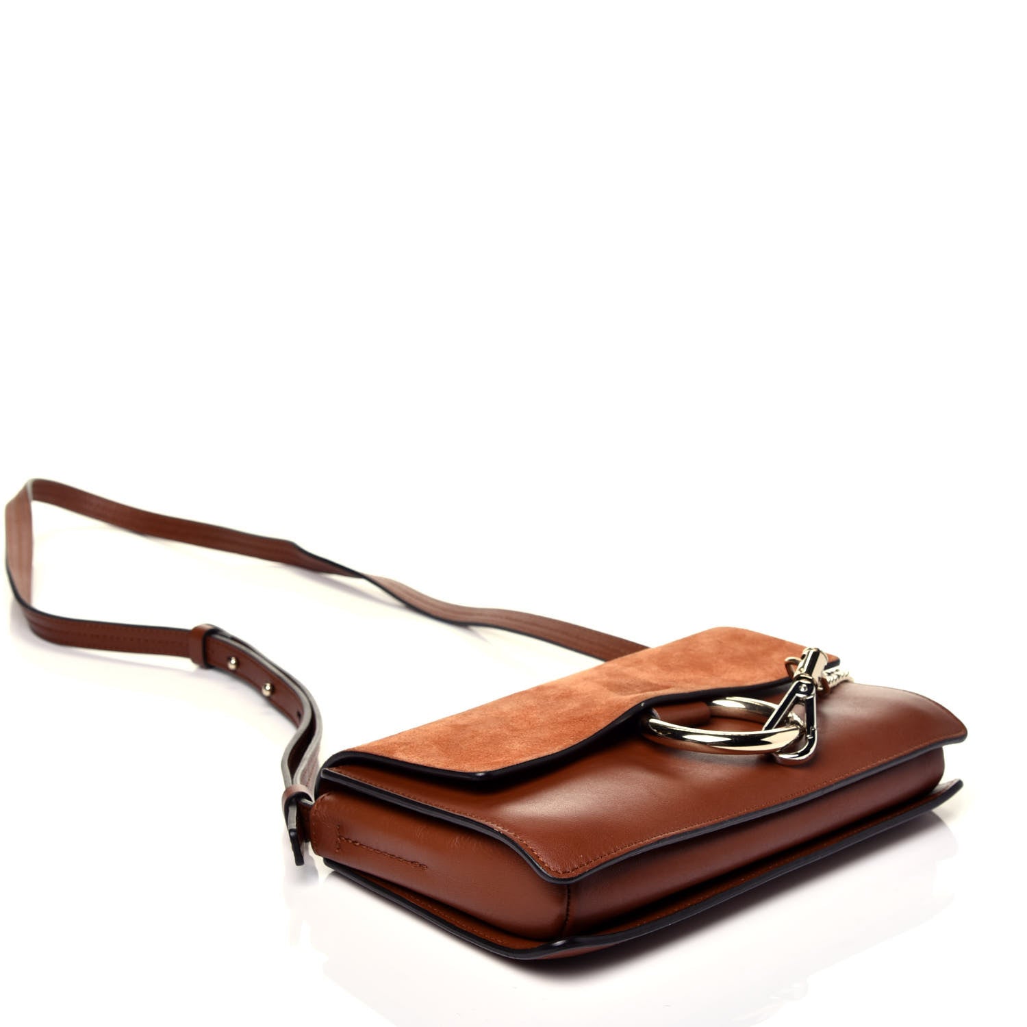 Chloe Suede Calfskin Small Faye Shoulder Bag Tobacco 4 of 9
